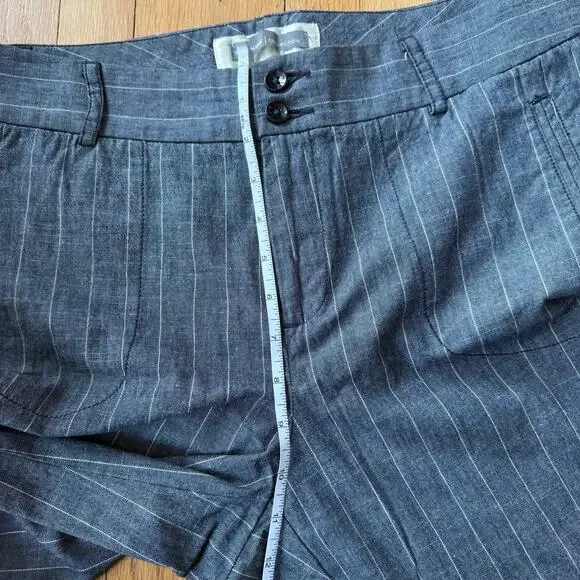 Dockers Ideal Fit Blue White Pinstripe Capri Trousers Size 12 P Preppy Nautical - Picture 5 of 8